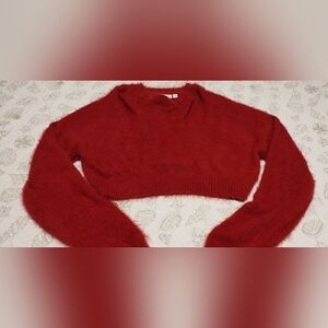 Sugar & Jade Fuzzy Cropped Sweater